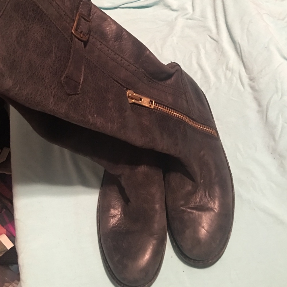 Knee-high motorcycle boots